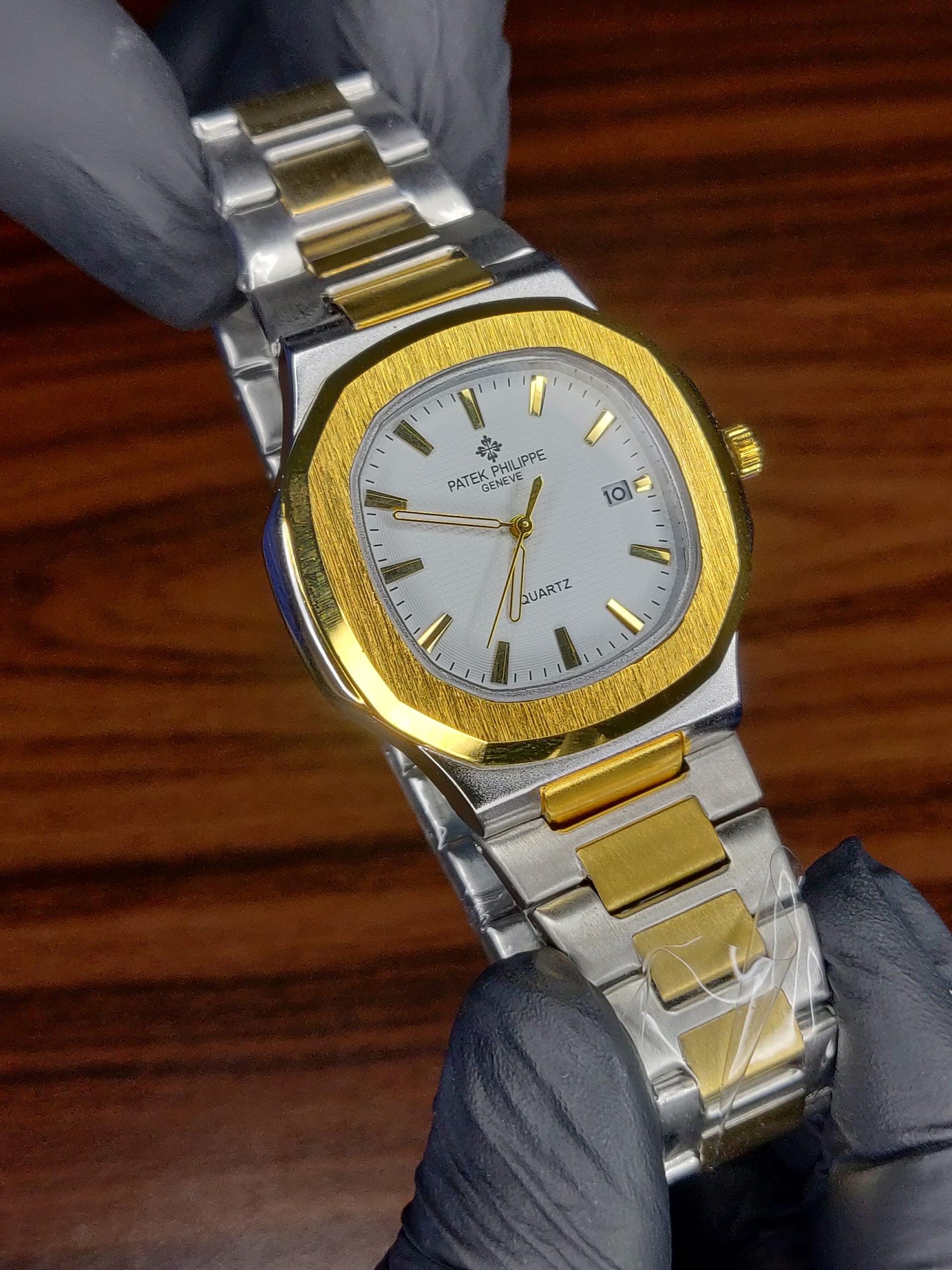 Patek Philippe Geneve Quartz Two-Tone White Dial Watch - Image 2