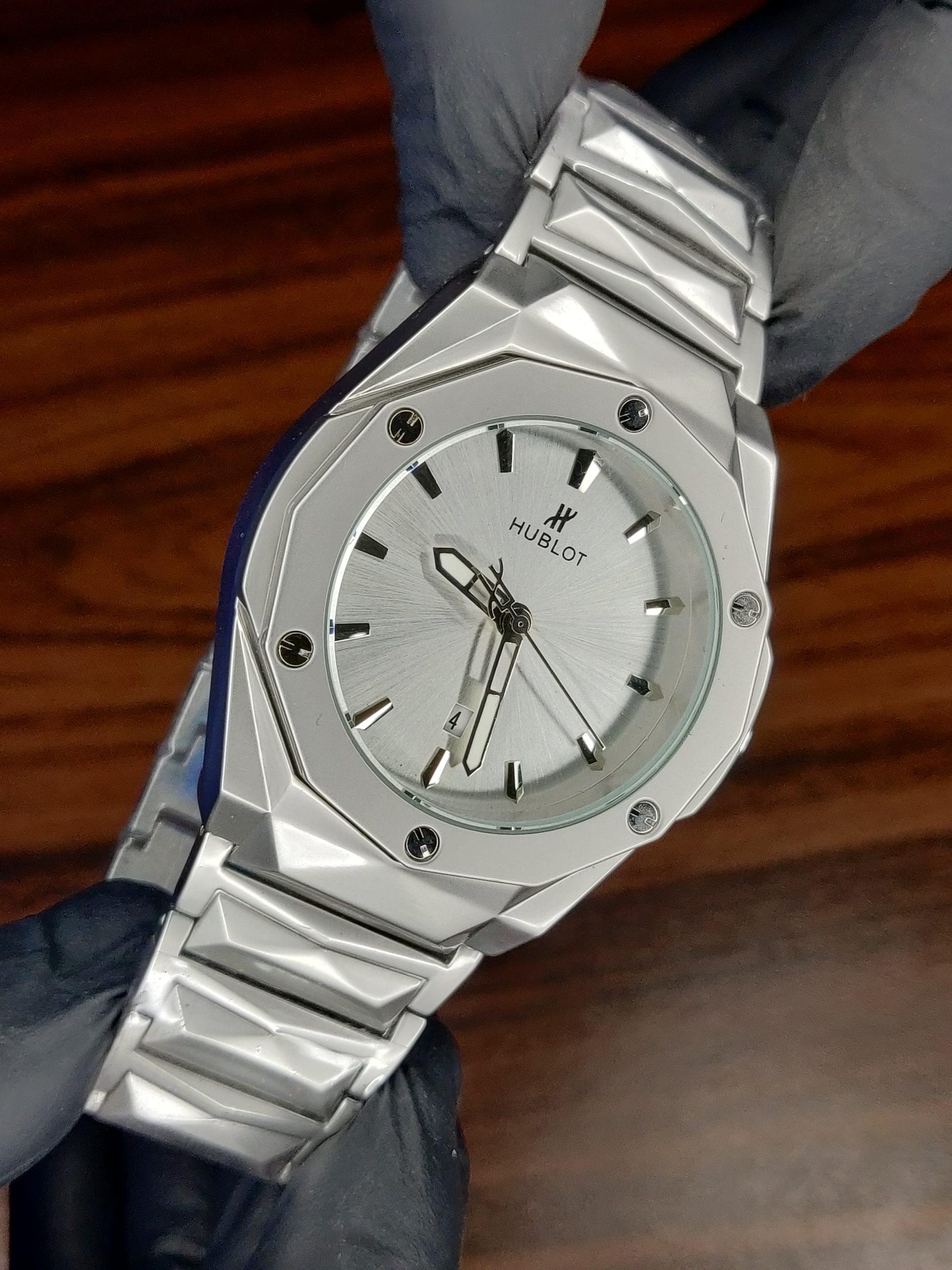 Cartier x Hublot Diamond Cut Stainless Steel Watch